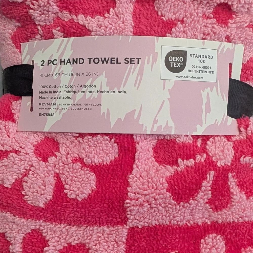 Betsey Johnson Pink Floral Hand Towel Set